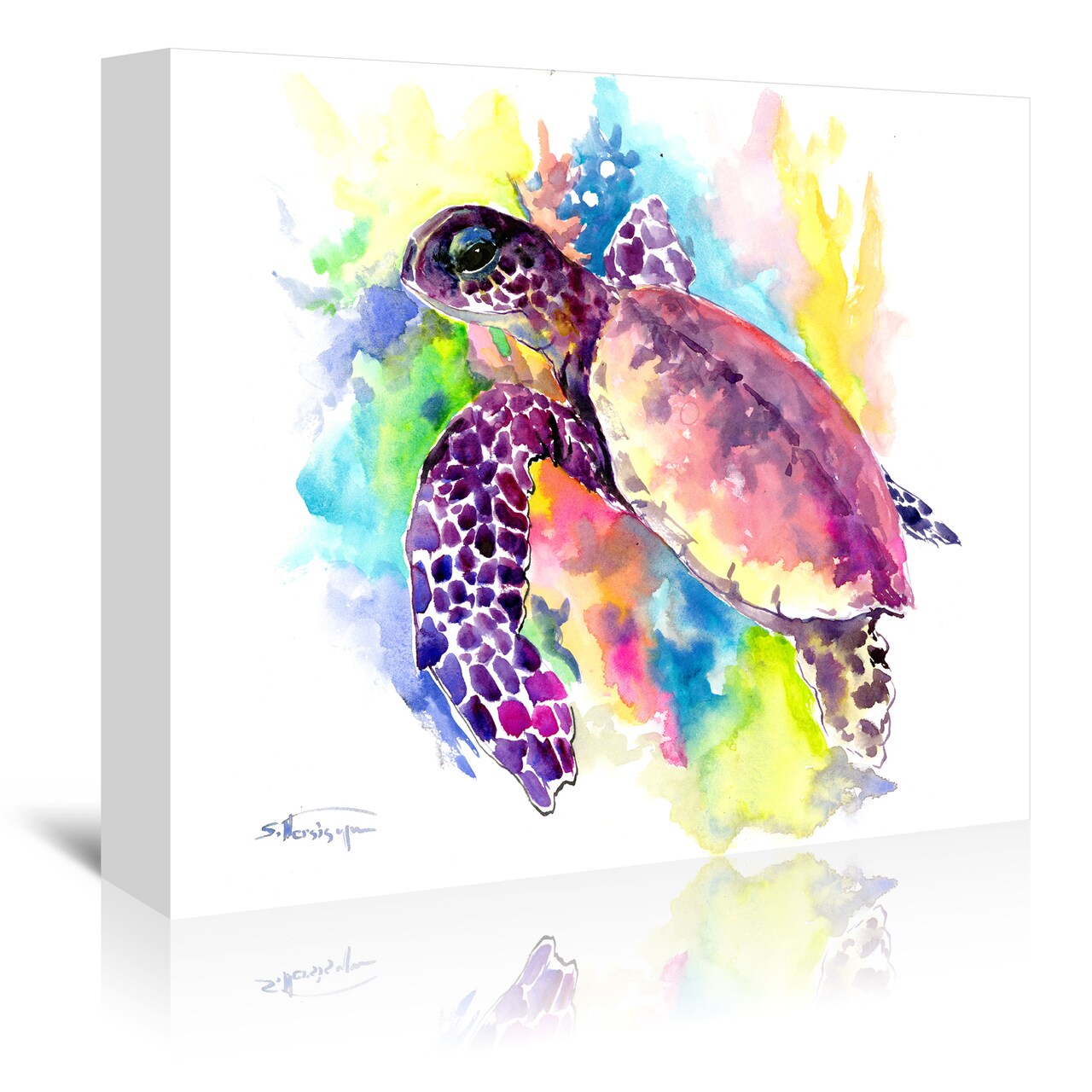 Coral Reef Sea Turtle  by Suren Nersisyan  Gallery Wrapped Canvas - Americanflat